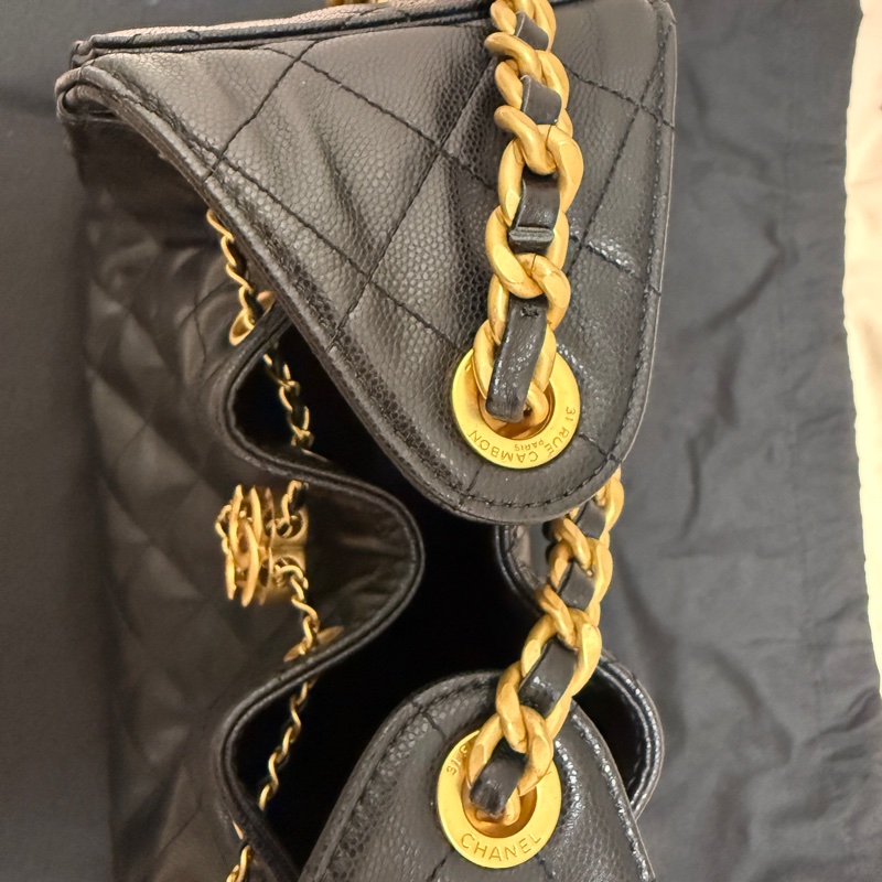 Chanel 25 Hobo bag 小號黑金-10