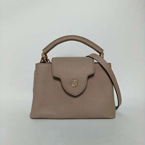 LOUIS VUITTON CapucinesBB27灰色牛皮金扣晶片肩背包