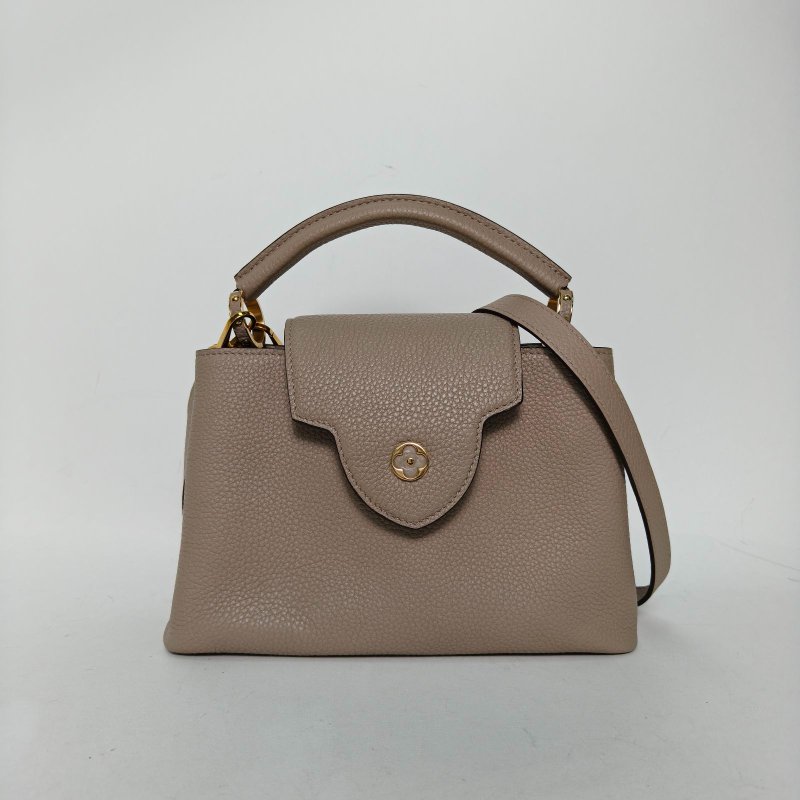 LOUIS VUITTON CapucinesBB27灰色牛皮金扣晶片肩背包-0