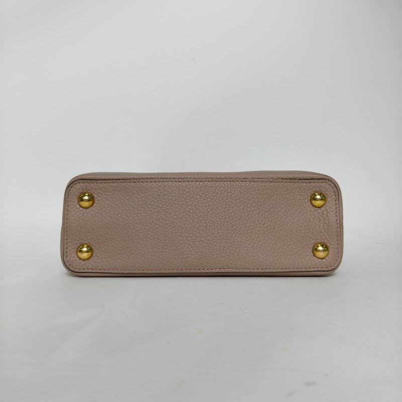 LOUIS VUITTON CapucinesBB27灰色牛皮金扣晶片肩背包-4