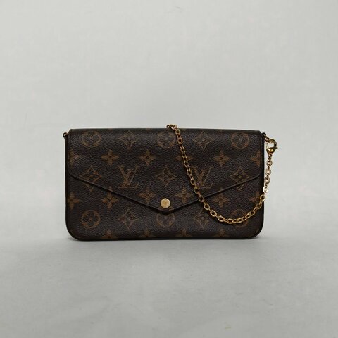 LOUIS VUITTON POCHETTEFELICIE三合一鏈條包老花PVC2016肩背包