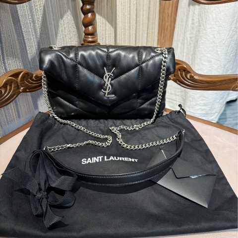 YSL 黑银云朵包 链条包