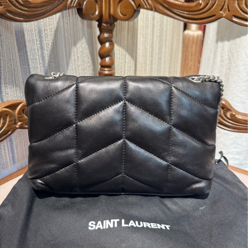 YSL 黑银云朵包 链条包-1