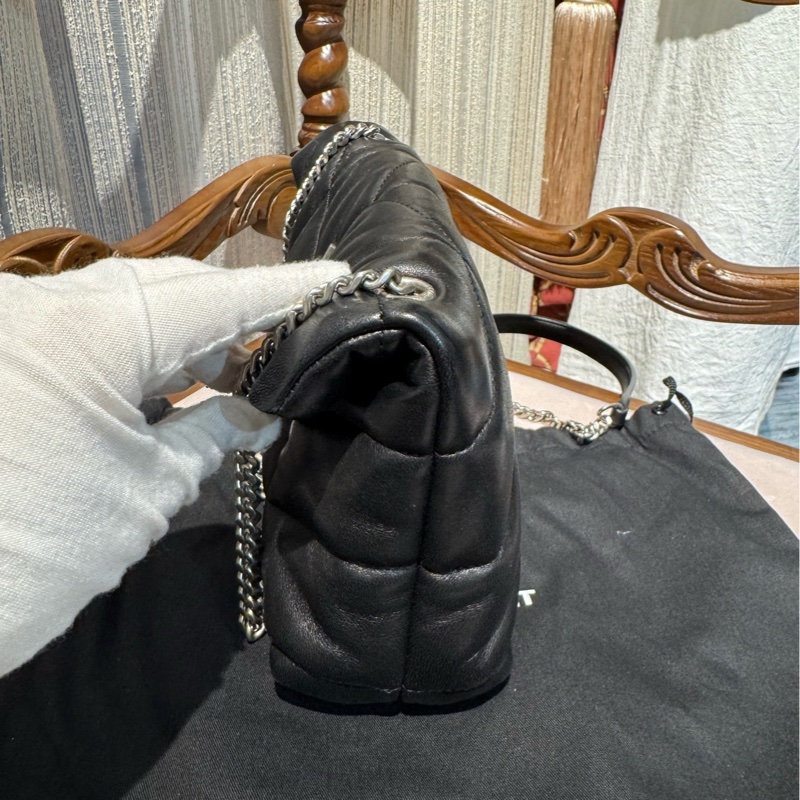 YSL 黑银云朵包 链条包-3
