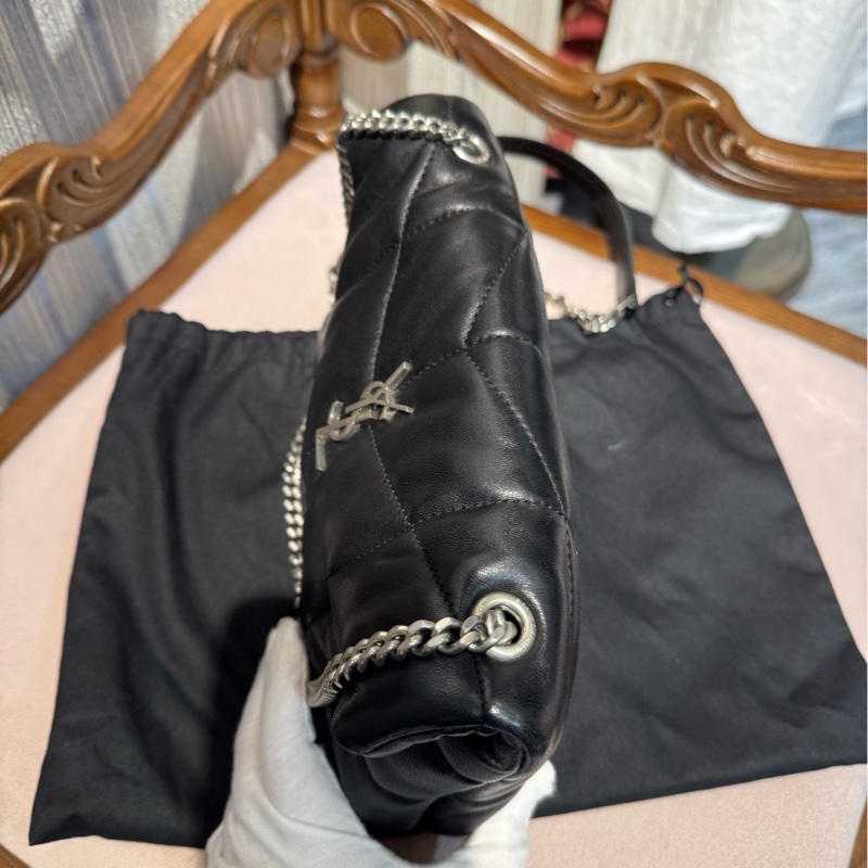 YSL 黑银云朵包 链条包-4