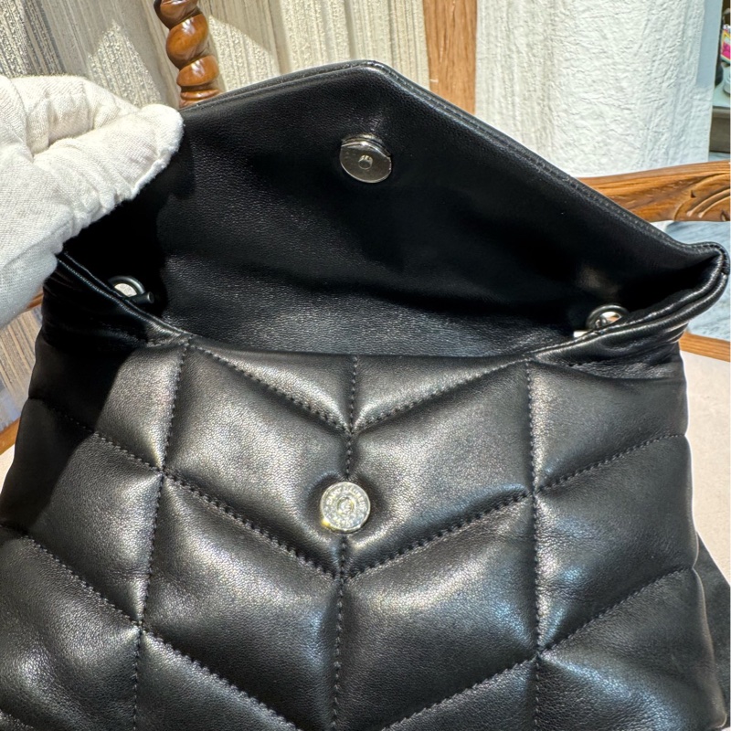 YSL 黑银云朵包 链条包-8