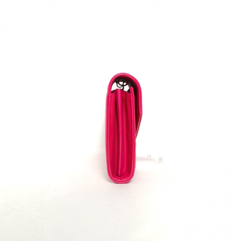 SAINT LAURENT CASSANDRAWOC人字紋信封鏈條包玫紅牛皮金扣22.5肩背包-1