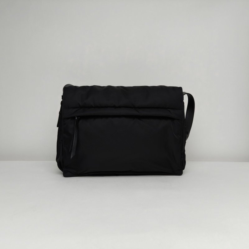PRADA Re-NylonCINI郵差包大號黑色尼龍肩背包-2