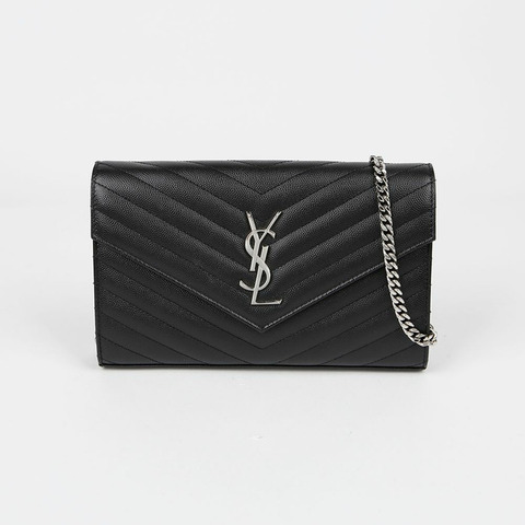 SAINT LAURENT Monogram 鏈條皮夾斜背包 377828