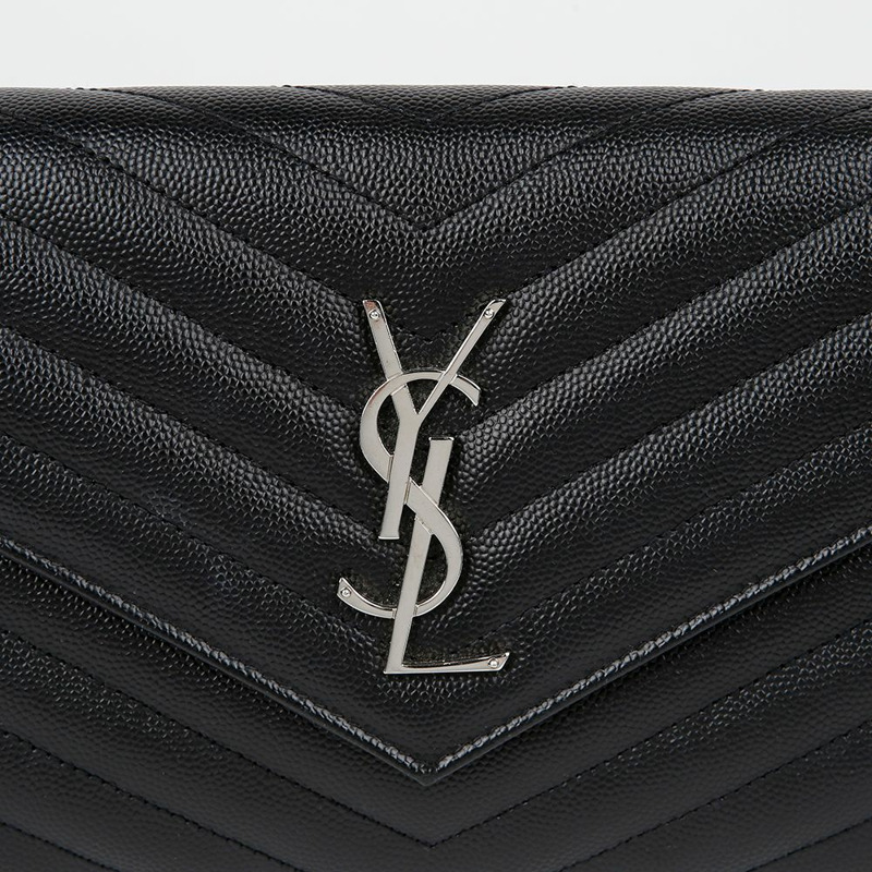 SAINT LAURENT Monogram 鏈條皮夾斜背包 377828-1