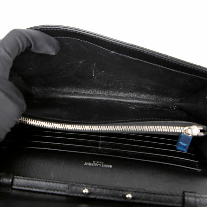 【包稅】SAINT LAURENT Monogram Chain Wallet Crossbody 377828-10