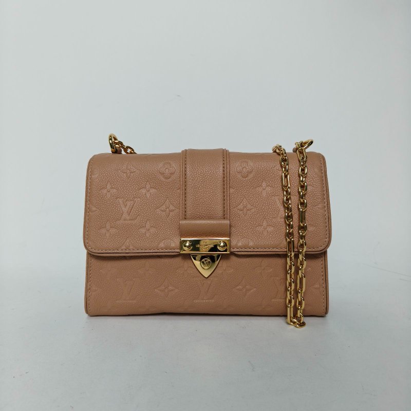 LOUIS VUITTON SaintSulpice小號25奶茶色牛皮金扣2017肩背包-0