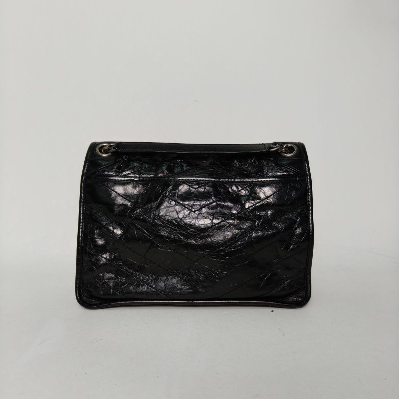 SAINT LAURENT Niki中號28D扣黑色牛皮銀扣肩背包-2