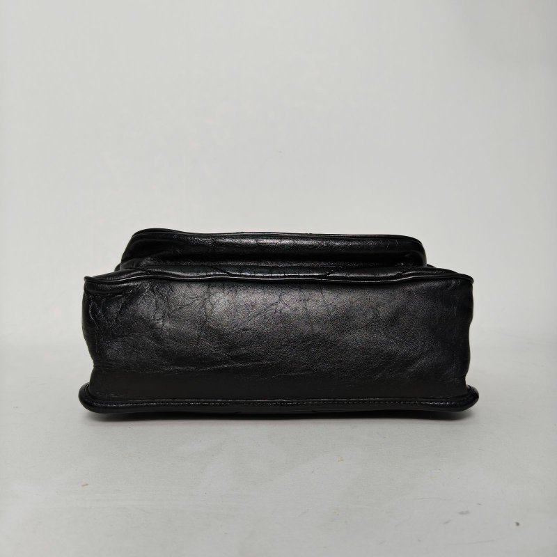 SAINT LAURENT Niki中號28D扣黑色牛皮銀扣肩背包-4