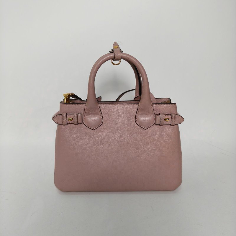 Burberry TheBanner班納小號灰粉色牛皮肩背包-2