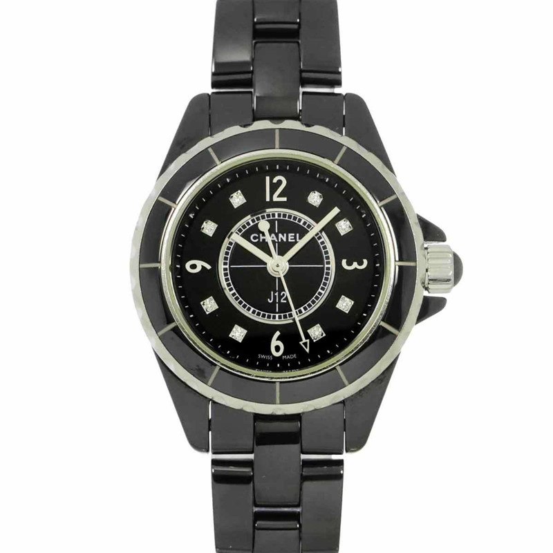 香奈兒 J12 29毫米 H2569 女士腕錶，鑲嵌8顆鑽石，黑色陶瓷錶殼，石英機芯-0