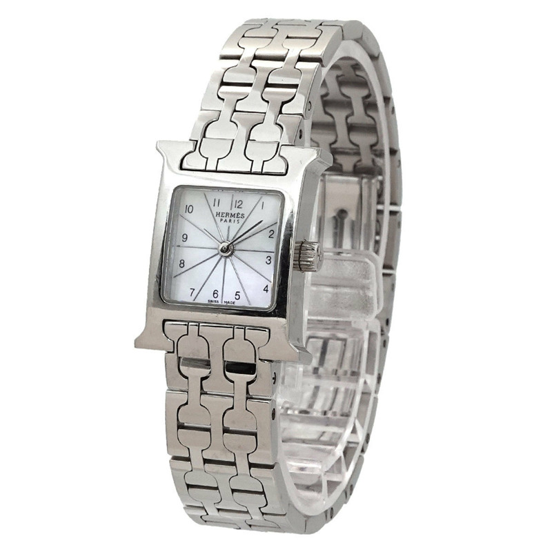 愛馬仕 H Watch Mini HH1 110 女士白色錶殼石英錶-1