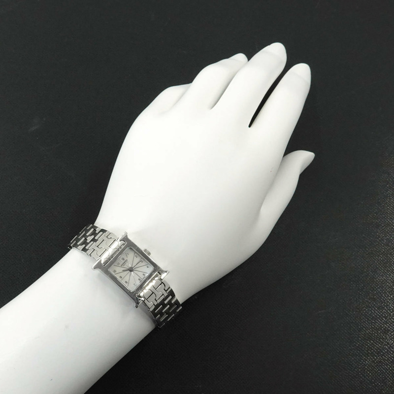 愛馬仕 H Watch Mini HH1 110 女士白色錶殼石英錶-2