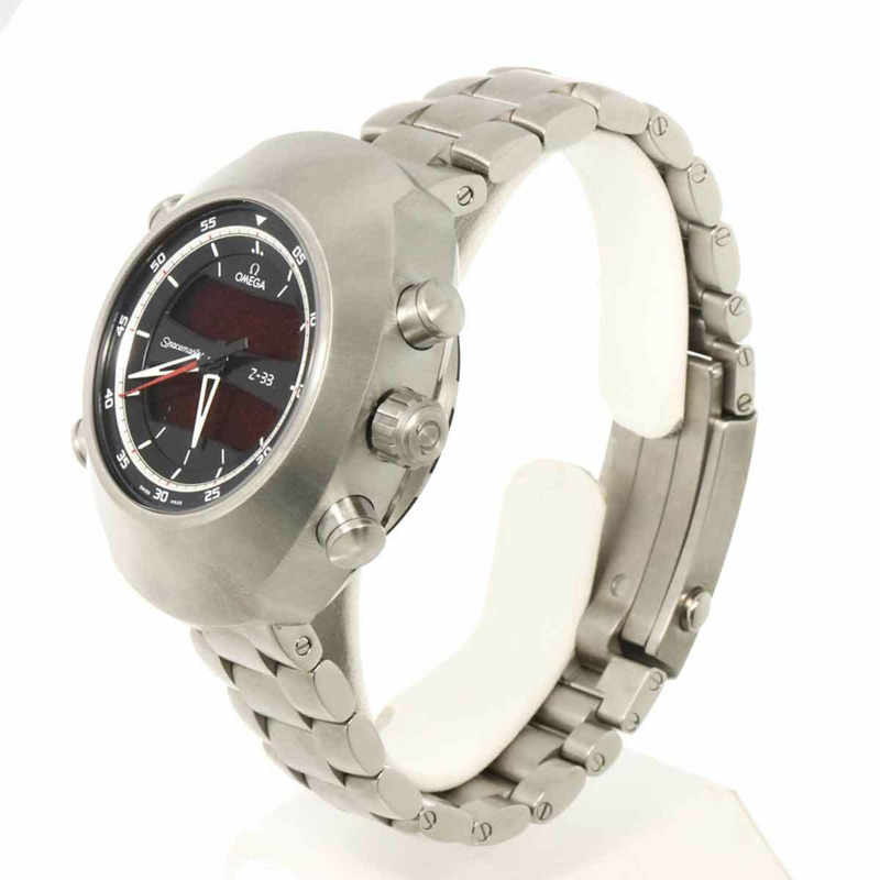 歐米茄超霸系列太空大師Z-33 325 90 43 79 01 001 數位類比雙顯男士腕錶，黑色石英錶-2