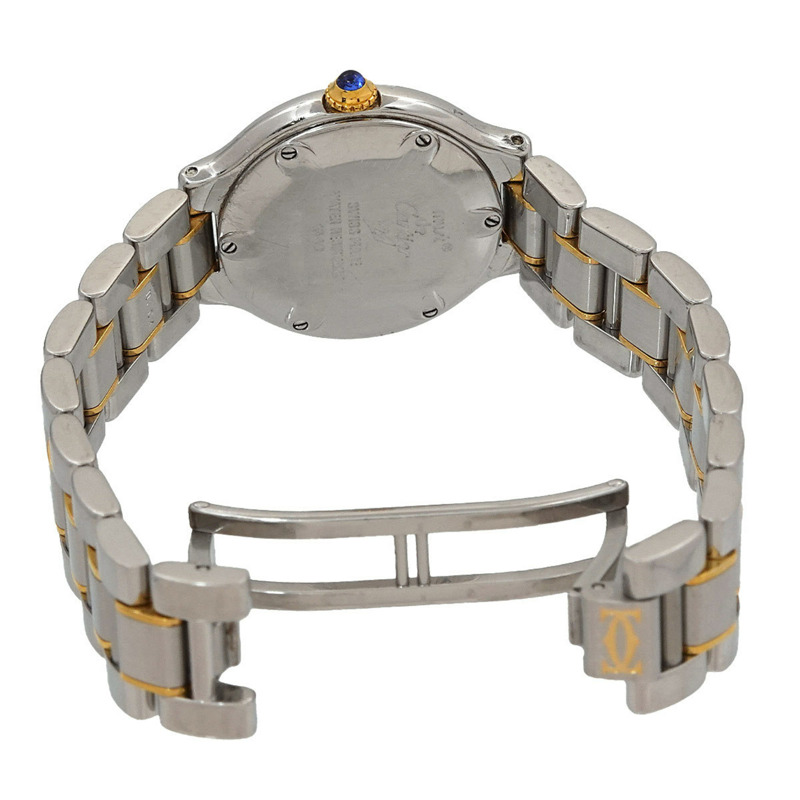 卡地亞 Must 21 Vantianne 雙色腕錶 W10073R6 女士銀色石英錶-3