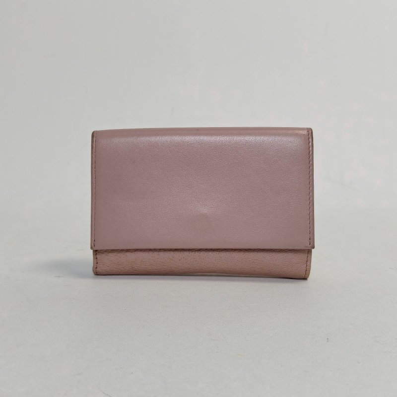 MIU MIU 粉色山羊皮錢包肩背包-2