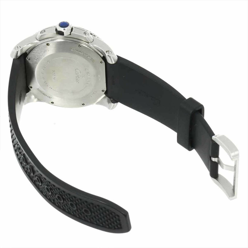 卡地亞 Calibre de Diver W7100056 男士腕錶,附日期顯示,黑色,自動上鍊機芯-3