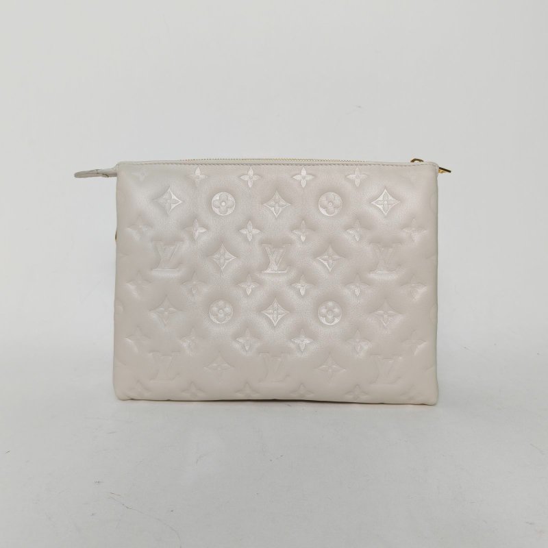 LOUIS VUITTON Coussin小號26白色羊皮晶片肩背包-2