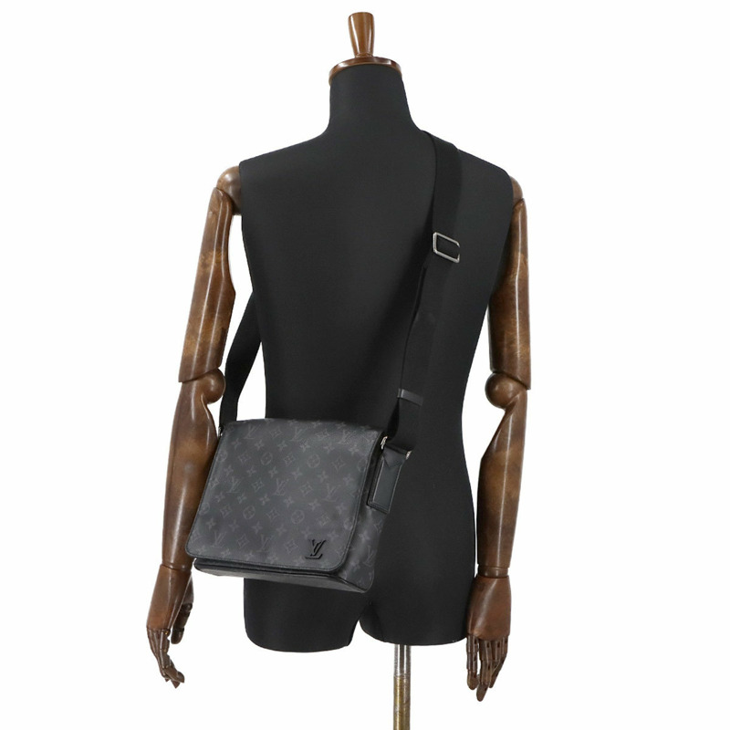 路易威登 Monogram Eclipse District PM NM 單肩包,黑色,M44000-9