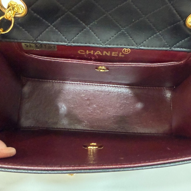 Chanel 香奈兒 Vintage trapezoid 梯型 黑金 雕花鍊 斜背包 肩背包 側背包 鍊條包-41