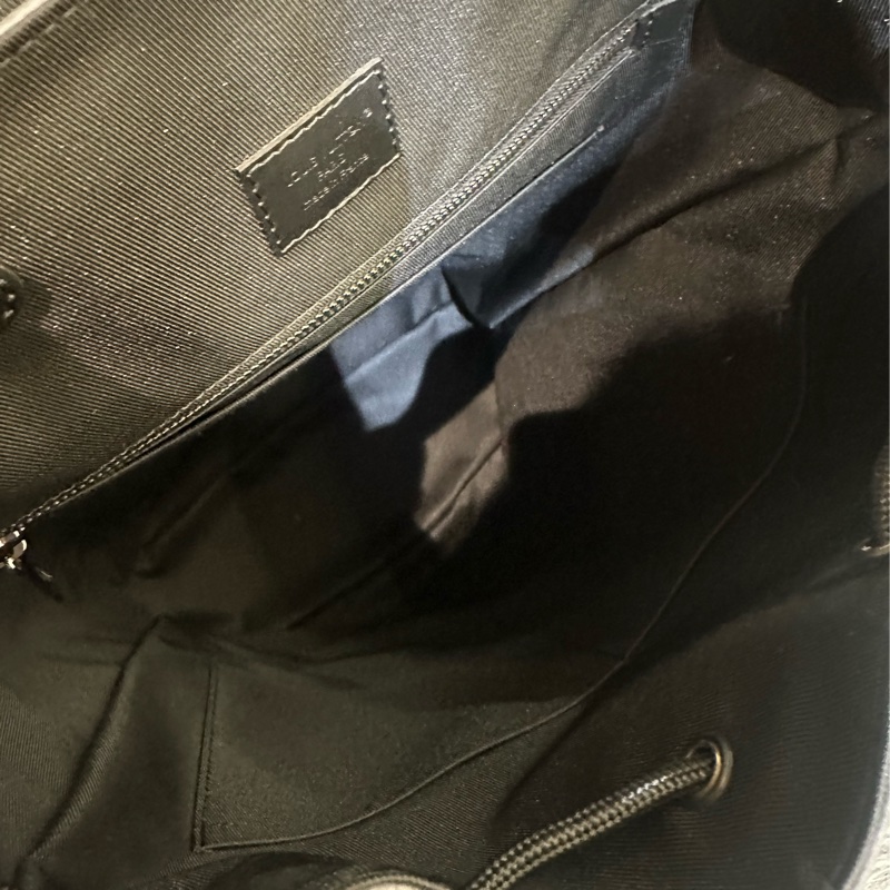 LV 黑灰原花銀釦雙側口袋Christopher MM束口下蓋後背包M45419-9