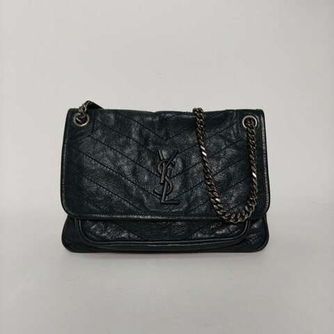 SAINT LAURENT Niki中號28綠色牛皮綠扣肩背包