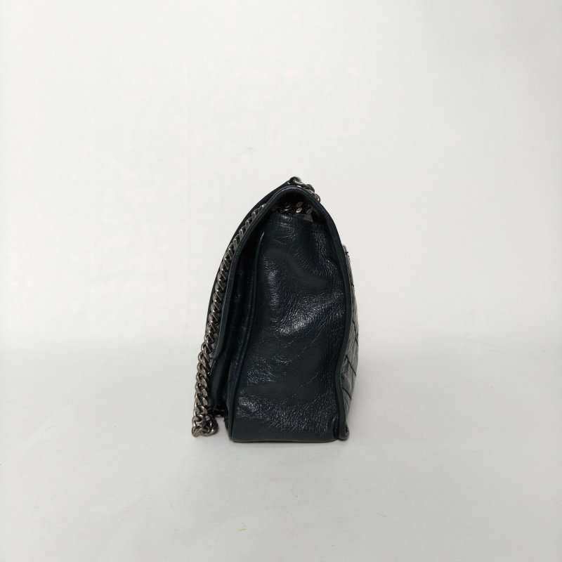 SAINT LAURENT Niki中號28綠色牛皮綠扣肩背包-3