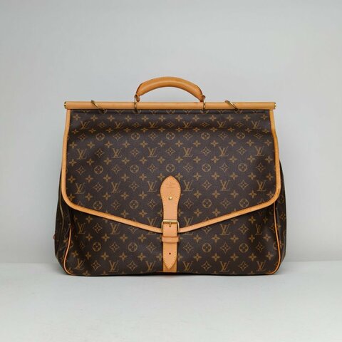 LOUIS VUITTON 中古狩獵包老花PVC金扣2010肩背包