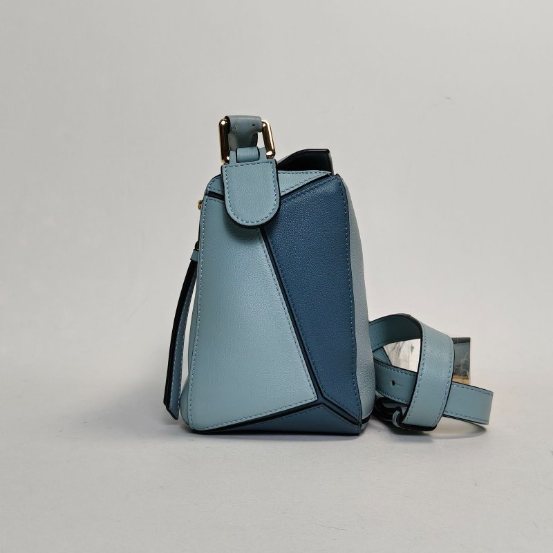 LOEWE Puzzle24幾何包小號拼色牛皮肩背包-1