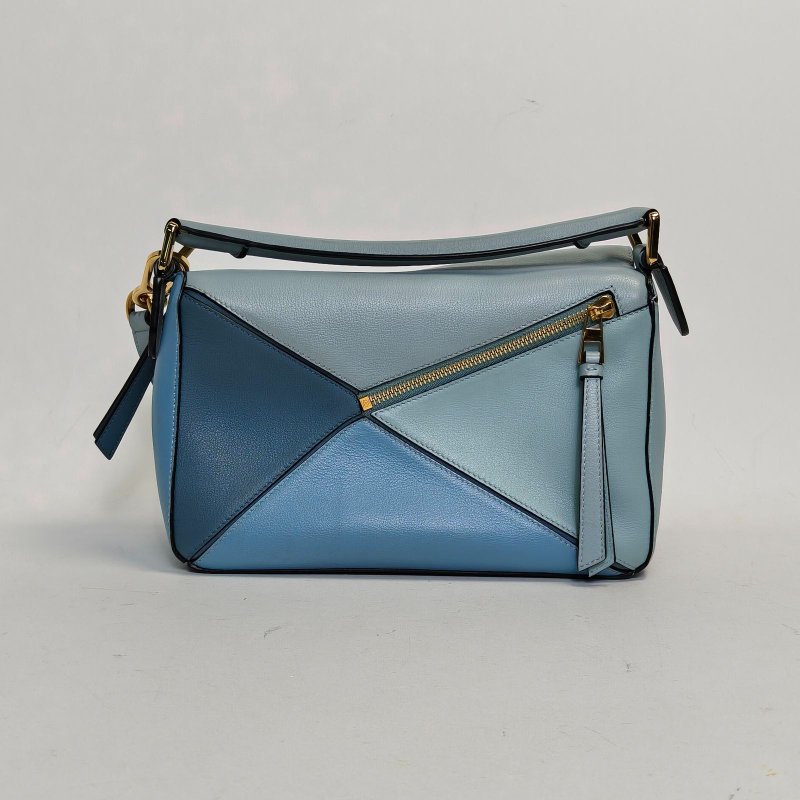 LOEWE Puzzle24幾何包小號拼色牛皮肩背包-2