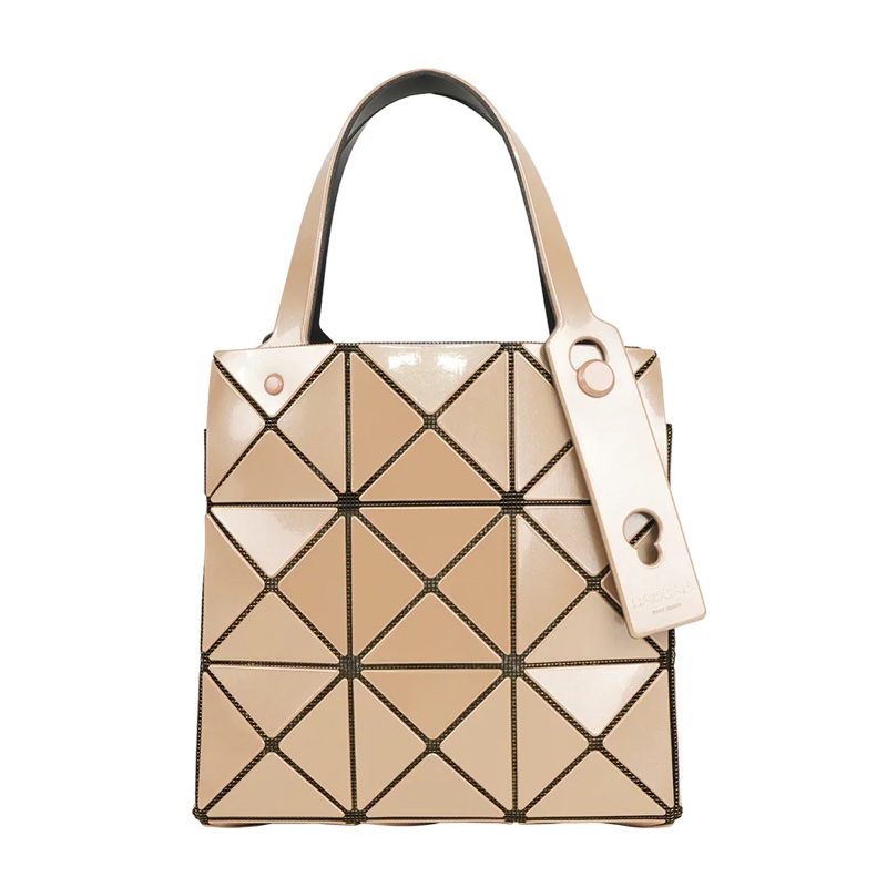 BAO BAO CARAT 3X3 亮面手提小方盒(米黃色)-0