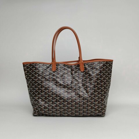 GOYARD SaintLouis購物袋子母包34中號棕色PVC銀扣肩背包