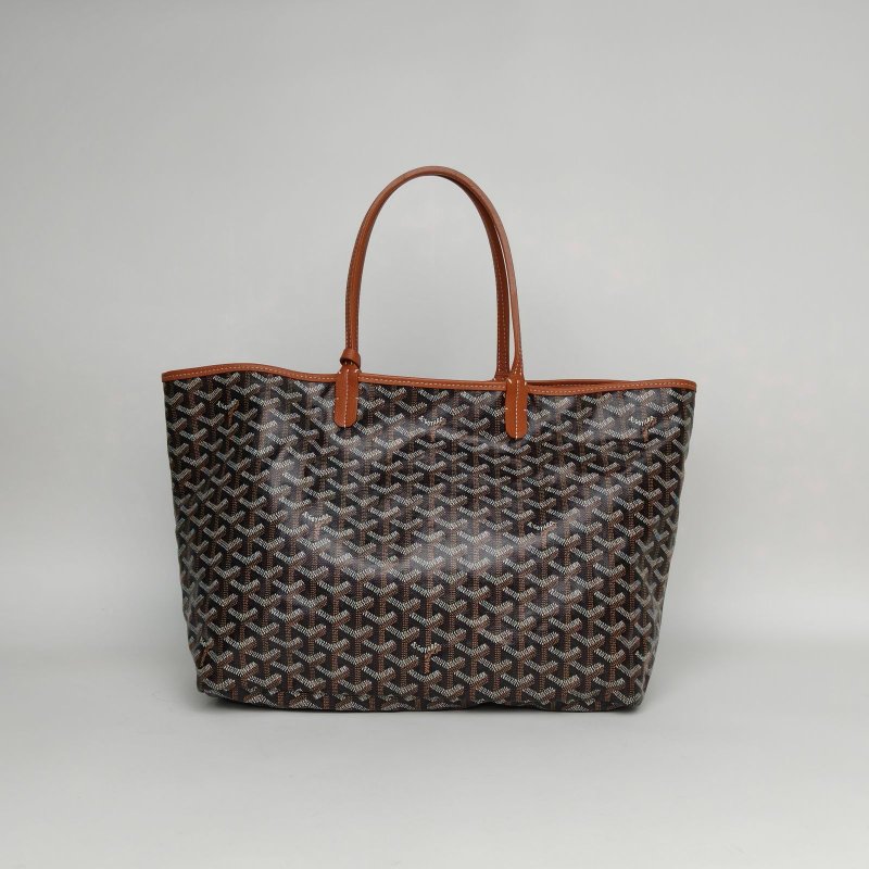 GOYARD SaintLouis購物袋子母包34中號棕色PVC銀扣肩背包-2