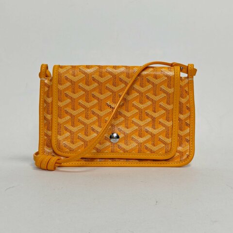 GOYARD PLUMET三層WOC單肩斜挎包黃色PVC肩背包