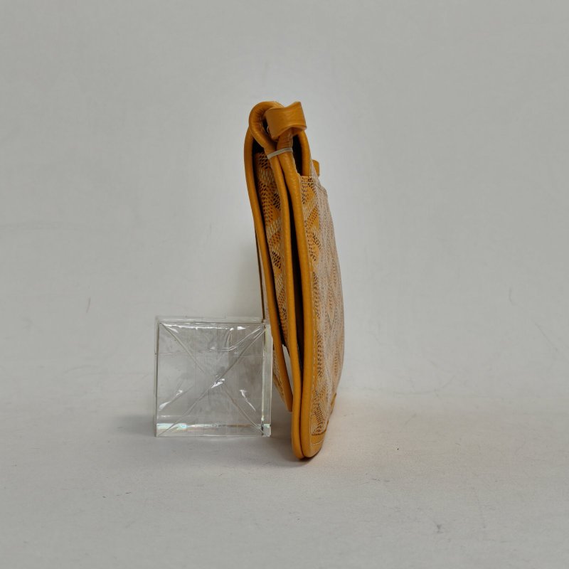 GOYARD PLUMET三層WOC單肩斜挎包黃色PVC肩背包-3