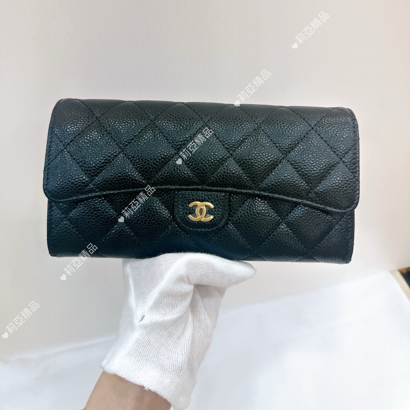莉亞精品♡ Chanel 經典CF長夾 全新閒置品-1