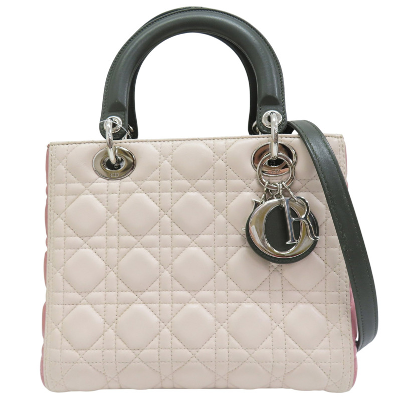 粉色 羊皮 Lady Dior 两用包【Dior 迪奧】-0