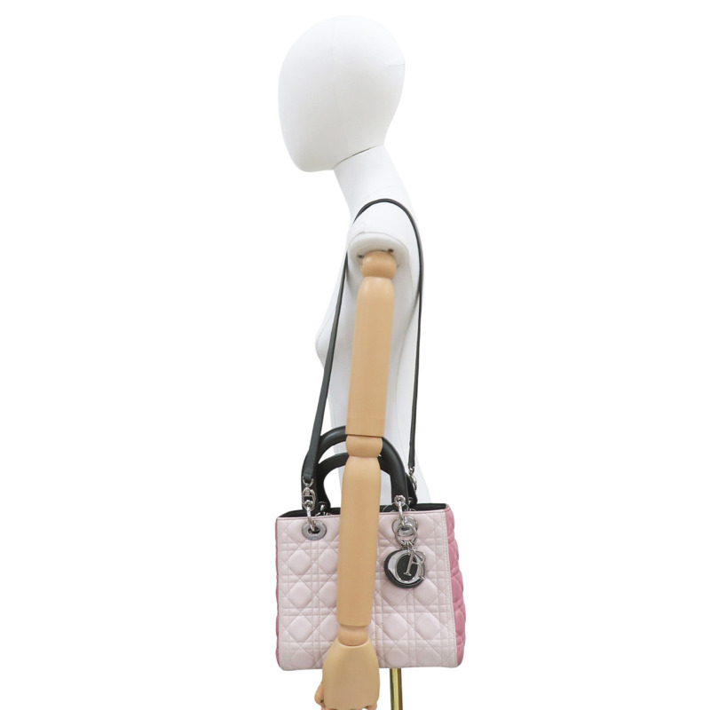 粉色 羊皮 Lady Dior 两用包【Dior 迪奧】-7