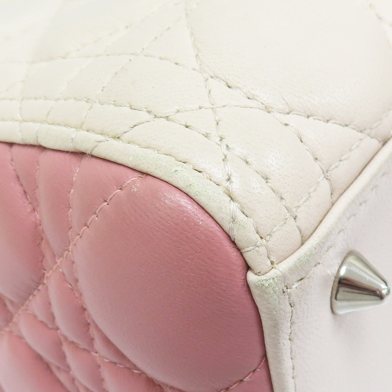 粉色 羊皮 Lady Dior 两用包【Dior 迪奧】-8