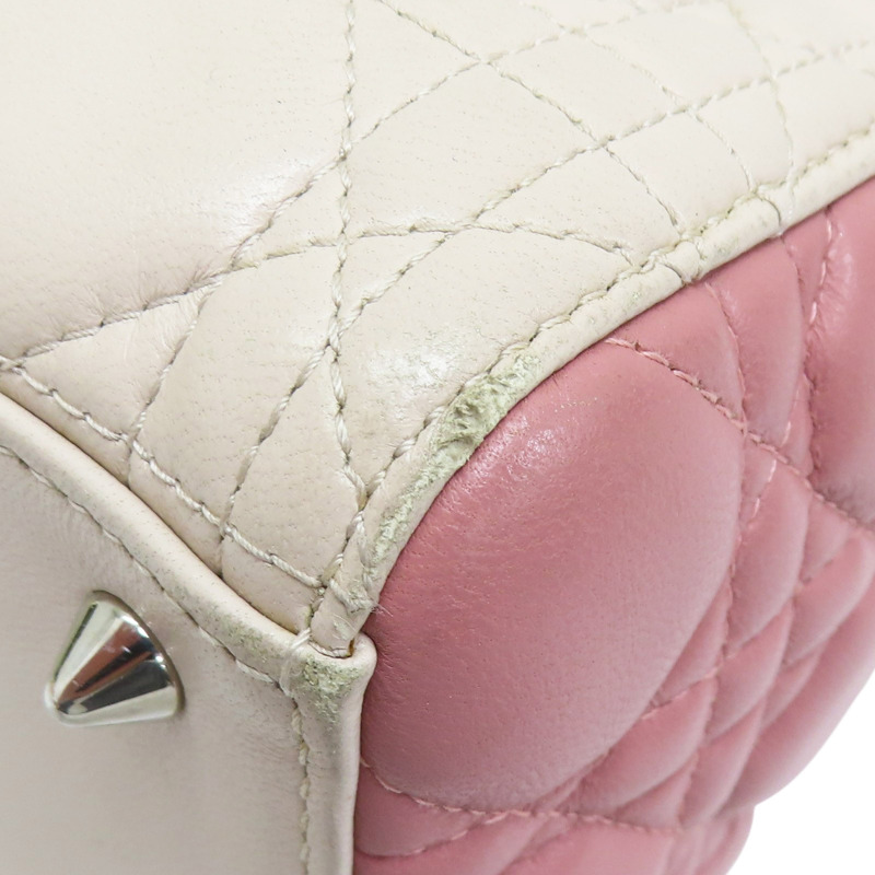 粉色 羊皮 Lady Dior 两用包【Dior 迪奧】-11