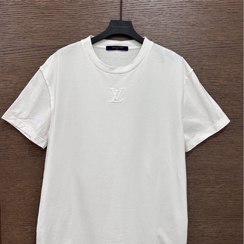 LV浮雕logo短袖白-0