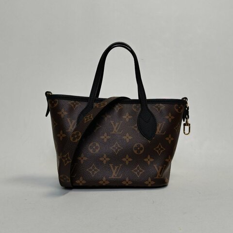 LOUIS VUITTON NeverfullINSIDEOUT雙面托特/20老花PVC金扣晶片肩背包