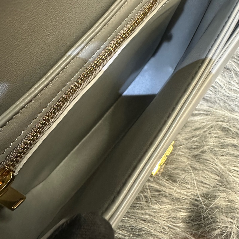 Celine 鋅色滑面牛皮金釦下蓋CHAIN BESACE CLEA肩斜背包110973BF4 08ZC-9