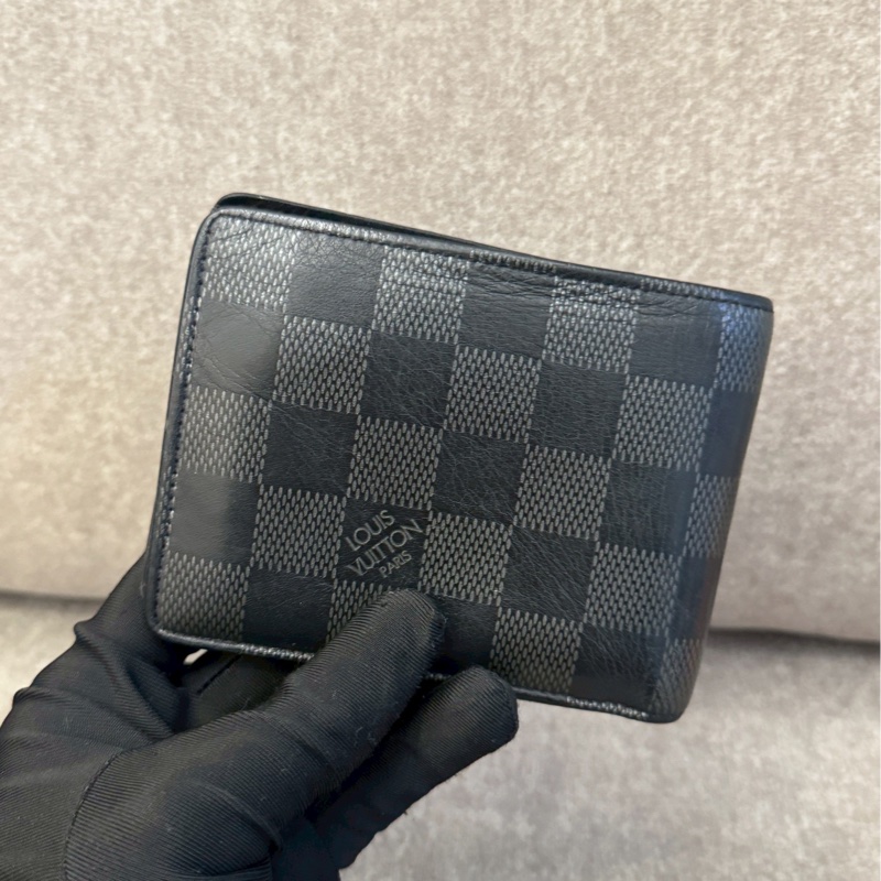 LV黑棋盤格短夾-1