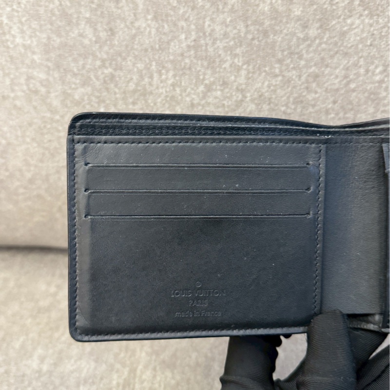 LV黑棋盤格短夾-4